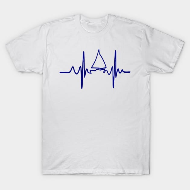 Sailors Heartbeat when sailing T-Shirt by Sailfaster Designs